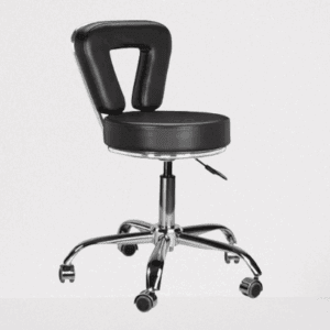 Taburete clínico con respaldo y ruedas acolchado