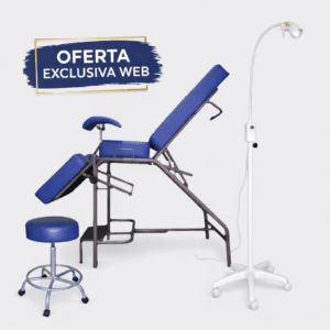 Camilla Ginecologica, lampara led, taburete medico