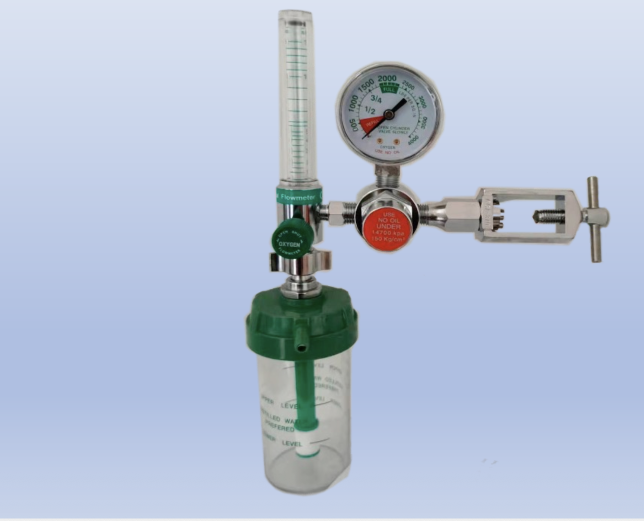 REGULADOR DE O2 CON FLUJOMETRO Y HUMIDIFICADOR V-PIN